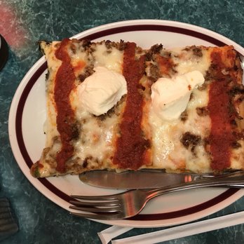Via Pizza - Gigantic lasagna slice! - Pizza Near Me - East Setauket, New York