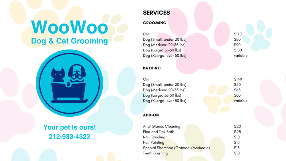 WOOWOO DOG & CAT GROOMING 240 E 28th St, New York, New York Pet