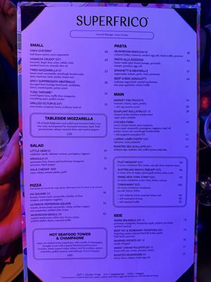 Menu photo 1 Superfrico Las Vegas, NV