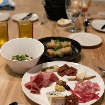 Midlothian Chef's Kitchen - Ox tail egg roll. Cheese and charcuterie. Pork and shrimp dumplings - New American Near Me - Richmond, Virginia Midlothian Chef's Kitchen - Ox tail egg roll. Cheese and charcuterie. Pork and shrimp dumplings - New American Near Me - Richmond, Virginia