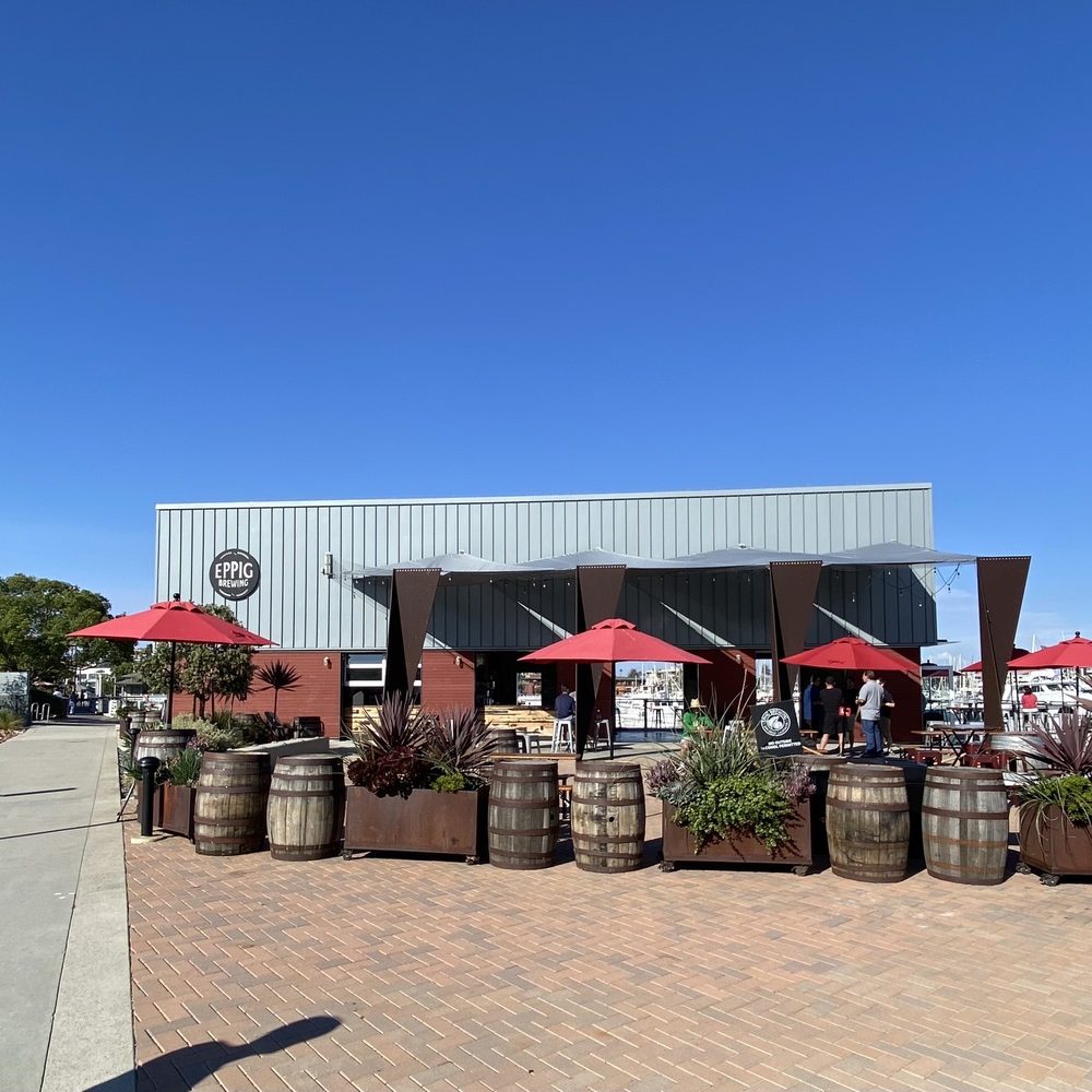 Eppig Brewing - Waterfront Biergarten - Outside . Lots of stuff space - Breweries Near Me - San Diego, California