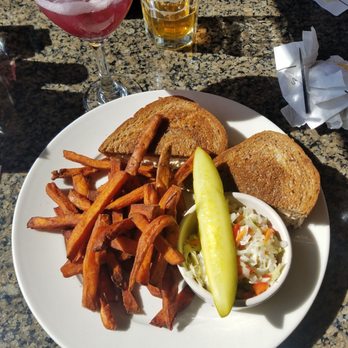 Fanizzi's - Tuna melt on rye bread and sweet potatoe fries - New American Near Me - Provincetown, Massachusetts