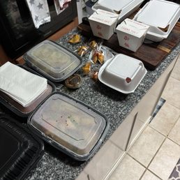 Four different entrees. Four different entrees.