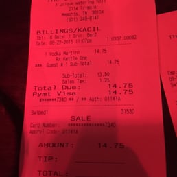 One martini = $14.75 One martini = $14.75