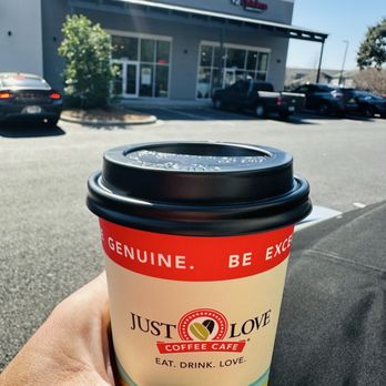 Just Love Coffee Cafe - Pooler, GA - Medium Latte with sugar free Caramel. - Cafes Near Me - Pooler, Georgia Just Love Coffee Cafe - Pooler, GA - Medium Latte with sugar free Caramel. - Cafes Near Me - Pooler, Georgia