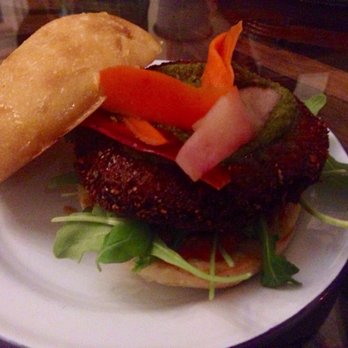 Veg Kitchen + Bar - Falafel burger. - Vegan Near Me - Sacramento, California Veg Kitchen + Bar - Falafel burger. - Vegan Near Me - Sacramento, California