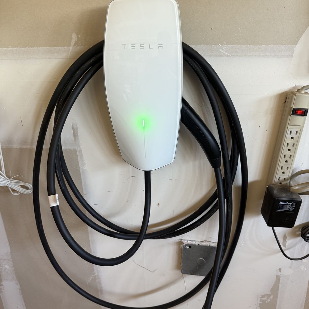 My new Tesla wall connector in the garage! My new Tesla wall connector in the garage!