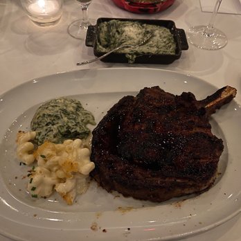 Steak 44 - Bone in rib-eye with creamed spinach and Mac-n-cheese - Steakhouses Near Me - Phoenix, Arizona Steak 44 - Bone in rib-eye with creamed spinach and Mac-n-cheese - Steakhouses Near Me - Phoenix, Arizona