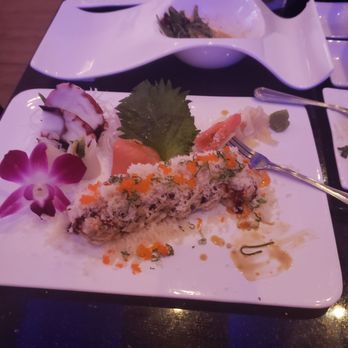 Hana Asian Bistro - dagon roll, smoked salmon shashim, squid sashimi, and octopus sashimi - Sushi Bars Near Me - Ozone Park, New York Hana Asian Bistro - dagon roll, smoked salmon shashim, squid sashimi, and octopus sashimi - Sushi Bars Near Me - Ozone Park, New York