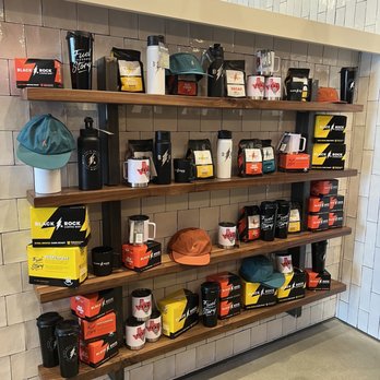 Black Rock Coffee Bar - shelves of various coffee products - Coffee & Tea Near Me - Katy, Texas