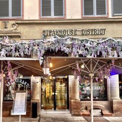 Steakhouse District - Christmas decorations in place for Black Friday.