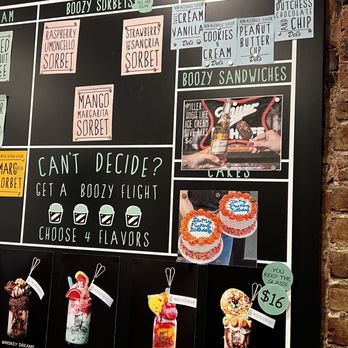 Tipsy Scoop - Menu colorful and easy to understand - Ice Cream & Frozen Yogurt Near Me - New York, New York