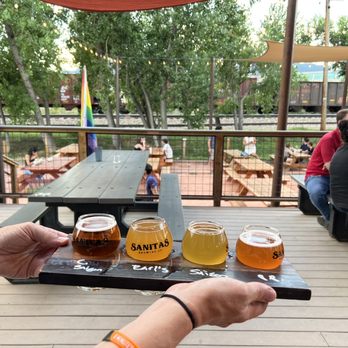 Sanitas Brewing Company - Spacious Railside beer garden - Breweries Near Me - Boulder, Colorado