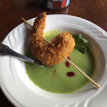 Sidebar Columbus - Tapas Tuesday: Fried shrimp with chilled Lima bean soup. - Lounges Near Me - Columbus, Ohio Sidebar Columbus - Tapas Tuesday: Fried shrimp with chilled Lima bean soup. - Lounges Near Me - Columbus, Ohio