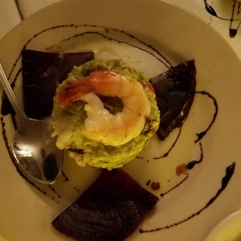 Grappa Ristorante - Very creative appetizer: Chopped shrimp mixed in avocado with beets. - Italian Near Me - Warwick, New York Grappa Ristorante - Very creative appetizer: Chopped shrimp mixed in avocado with beets. - Italian Near Me - Warwick, New York