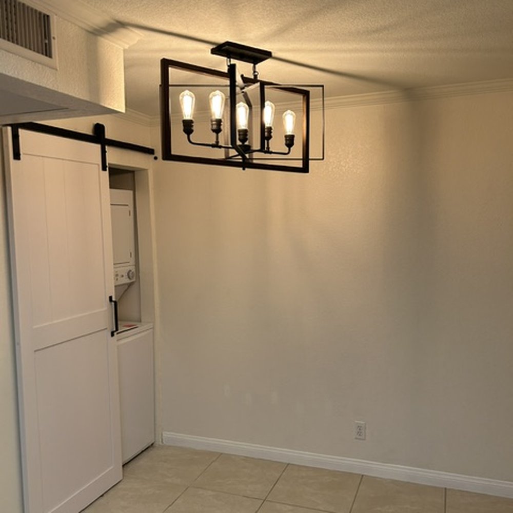 E B Contractors - New lighting fixture, new barn style sliding door for the washing machine. - General Contractors Near Me - Los Angeles, California E B Contractors - New lighting fixture, new barn style sliding door for the washing machine. - General Contractors Near Me - Los Angeles, California