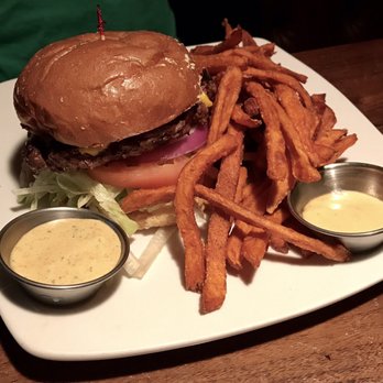 The Vig Fillmore - Classic burger with sweet potato fries. - New American Near Me - Phoenix, Arizona