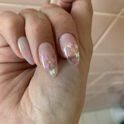 Envy Nail Salon - Photos don't do these justice! They are so lovely! The butterflies are sealed in with ultra clear acrylic!