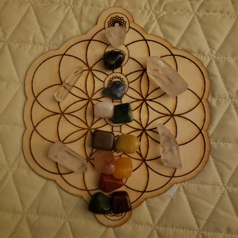 Tranquil Heart - When doing distant healing, I often use a crystal Chakra grid like this one to send energy to the person I am treating. - Reiki Near Me - Rochester, New York