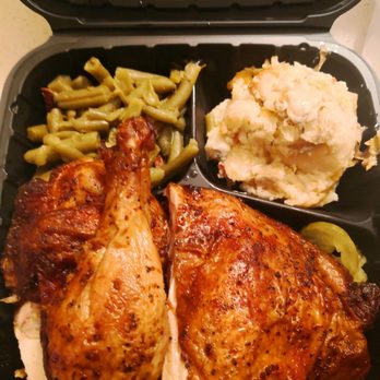 The Big Bib BBQ - Chicken with baked potato salad and greens. - Barbeque Near Me - San Antonio, Texas The Big Bib BBQ - Chicken with baked potato salad and greens. - Barbeque Near Me - San Antonio, Texas