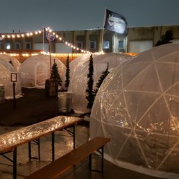 It's dome city! These private igloos will shelter you from the cold/rain while you sip on a lager, pilsner, or IPA