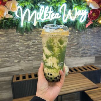 Milktea Way - Green Rice Jasmine Milk Tea with Salted Cheese Foam and boba SO GOOD - Coffee & Tea Near Me - San Jose, California Milktea Way - Green Rice Jasmine Milk Tea with Salted Cheese Foam and boba SO GOOD - Coffee & Tea Near Me - San Jose, California