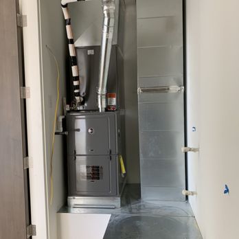 Yeti Air Conditioning - Natural gas furnace 80% efficiency installed in closet in semi custom house - Heating & Air Conditioning/HVAC Near Me
