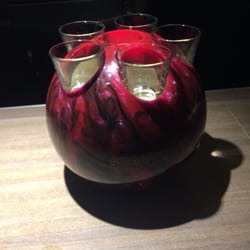 Bowl-O-Drome - At the "bar" at the bowl-o-drome. You can take shots out of a greasy bowling ball. Yum.