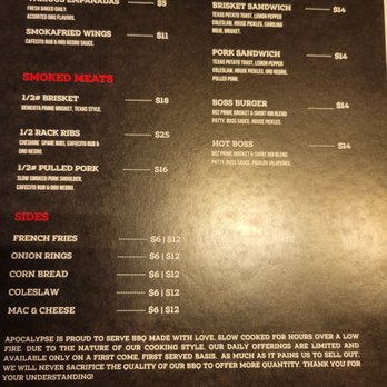 Apocalypse BBQ - Menu - Food Trucks Near Me - Miami, Florida
