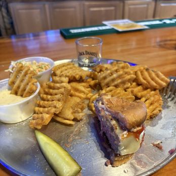 Muddy's Tavern - Cheeseburger Waffle Fries Homemade Queso Homemade amazing slaw. - Sports Bars Near Me - Watervliet, New York Muddy's Tavern - Cheeseburger Waffle Fries Homemade Queso Homemade amazing slaw. - Sports Bars Near Me - Watervliet, New York