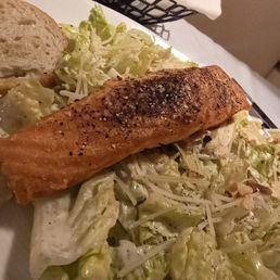 Ceasar salad  with a $58 piece of salmon.