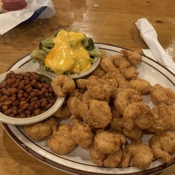 McLean's Ole Time Cafe - Fried shrimp, broccoli with cheese and field peas - Breakfast & Brunch Near Me - Zebulon, North Carolina