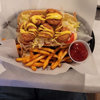 All Blue - Shrimp Poboy...with regular fries. - Japanese Near Me - Bolingbrook, Illinois