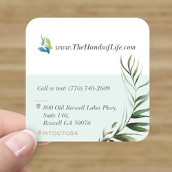 Hands of Life - The back of our business card.