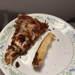Pizza with beef, pepperoni, bacon and mushroom