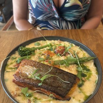 The Select - Risotto/salmon with fun bags. - Mediterranean Near Me - Sandy Springs, Georgia