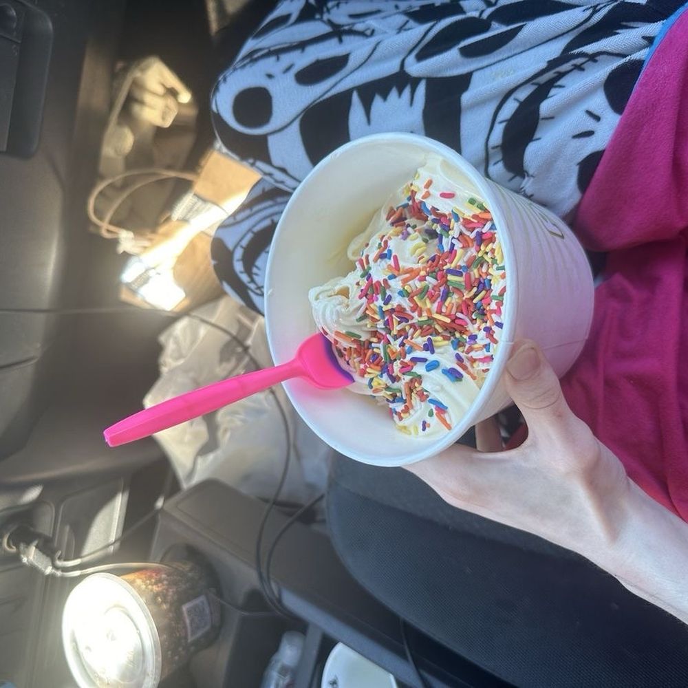 Yoforit Frozen Yogurt - shareable container of cake batter w rainbow sprinkles - Ice Cream & Frozen Yogurt Near Me - Monroe, Washington Yoforit Frozen Yogurt - shareable container of cake batter w rainbow sprinkles - Ice Cream & Frozen Yogurt Near Me - Monroe, Washington