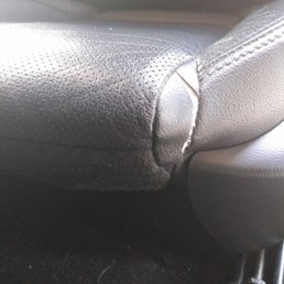 torn vinyl portion of the driver leather trimmed seat, '17 Mazda 3, 1.18.21 torn vinyl portion of the driver leather trimmed seat, '17 Mazda 3, 1.18.21