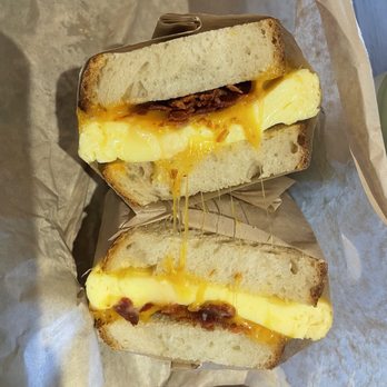 Kona Coffee District - bacon egg and cheese on sourdough - Coffee & Tea Near Me - Lake Forest, California
