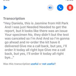 Hill Park Integrative Medical Center - Voicemail from Hill Park blaming my sample after THEY provided an expired kit