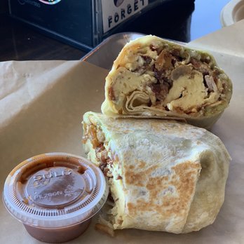 TidePoole's - Wakey Wakey Burrito with half sausage half bacon - Breakfast & Brunch Near Me - Newport Beach, California TidePoole's - Wakey Wakey Burrito with half sausage half bacon - Breakfast & Brunch Near Me - Newport Beach, California