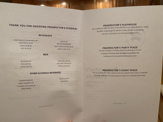 Menu photo 2 Prospector's Pizzeria Pinehurst, ID Menu photo 2 Prospector's Pizzeria Pinehurst, ID