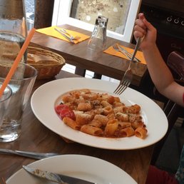 The huge and tasty child portion of rigatoni bolognese