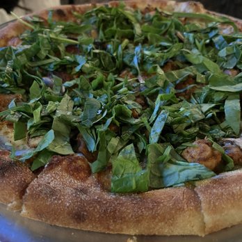 On the Kirb - Chicken pesto, mushroom, spinach pizza - Sports Bars Near Me - Houston, Texas On the Kirb - Chicken pesto, mushroom, spinach pizza - Sports Bars Near Me - Houston, Texas
