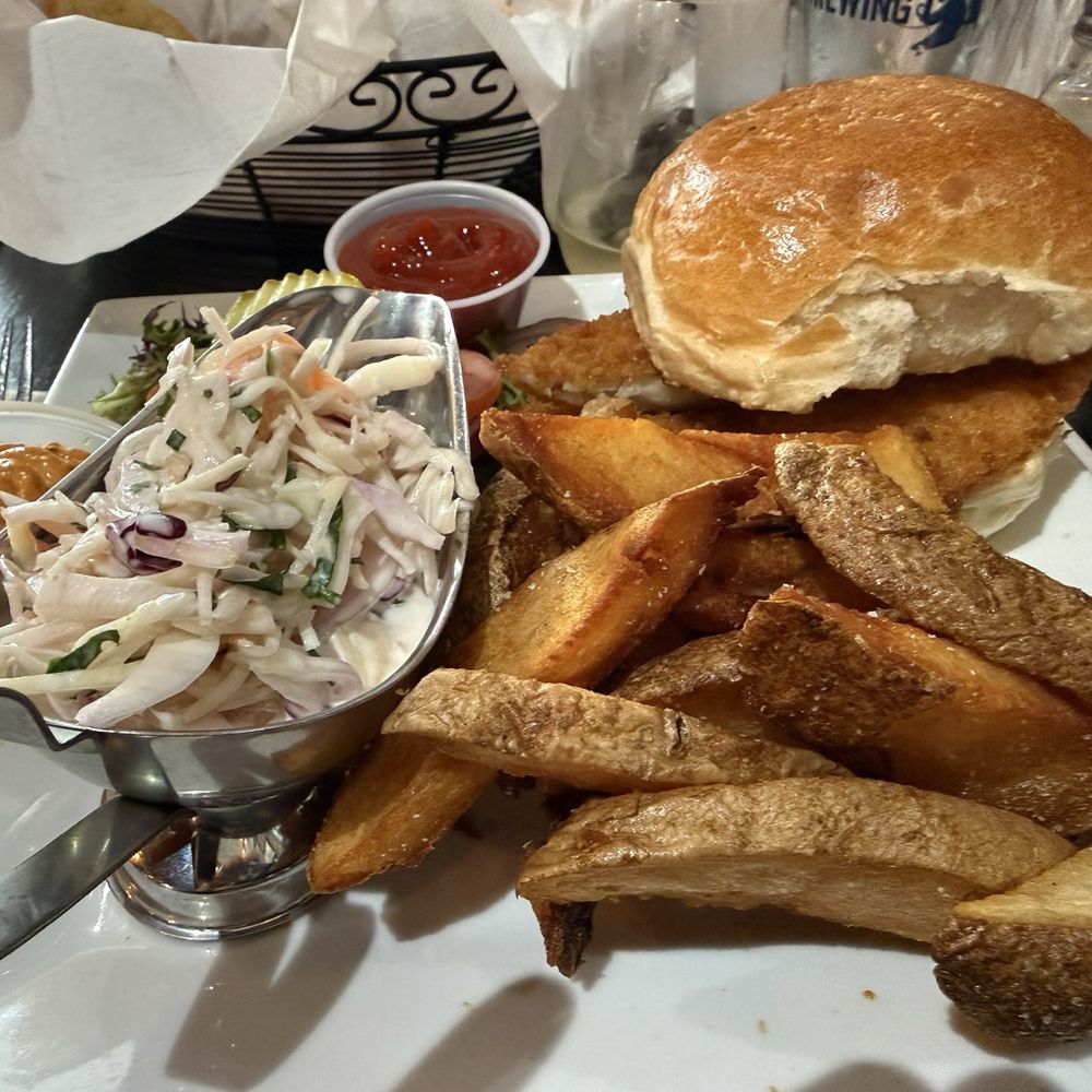 Main Street Cafe - Perfectly Seasoned Fries, and Fried Flounder Sandwich & tasty slaw! - American Near Me - Northport, New York Main Street Cafe - Perfectly Seasoned Fries, and Fried Flounder Sandwich & tasty slaw! - American Near Me - Northport, New York