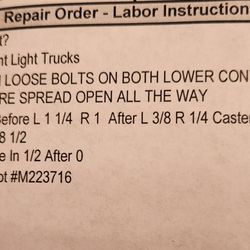 All Tire & Auto Service Center - This is what Harlods Frame Shop had to do to correct what Alltire screwed up.