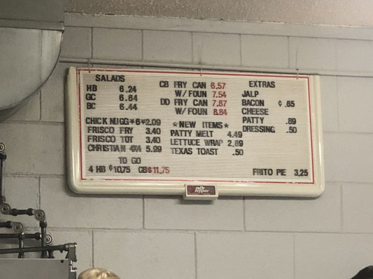 Menu photo 2 Christi's Hamburgers Waco, TX