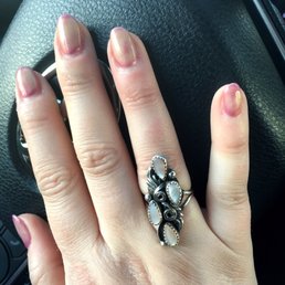 Gel nail color uneven saturation colors separating in patches. Poor quality..worst I've had. Not worth $30 This is less than a week