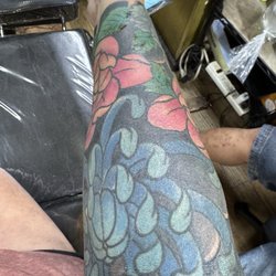 Banzai Tattoo - Right arm, full sleeve tattoo by Mike Higuchi, completed 01/04/2025. If you want the best, see Mike, he's got over 25 years of experience.