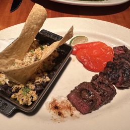 Hanger steak, with a few bits missing bc it was too delicious to wait. Hanger steak, with a few bits missing bc it was too delicious to wait.